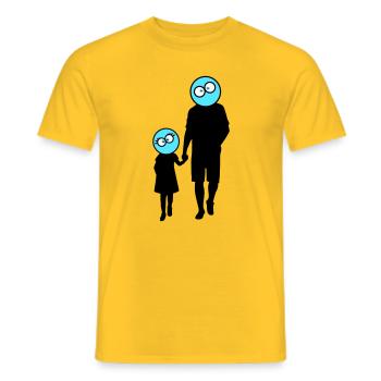 Familie Silhouette Liebe Kinder Eltern Mama Papa - Männer T-Shirt - Gelb - Vorne - AI Model Male 178 dark (178cm)