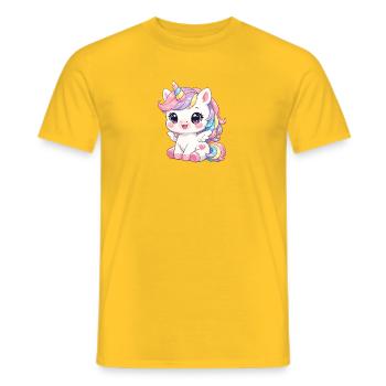 Einhorn - Männer T-Shirt - Gelb - Vorne - AI Model Male 178 dark (178cm)