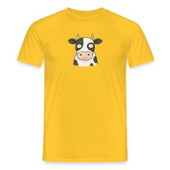 TINY ACTIVISTS | Cow - Men's T-Shirt - yellow - Front - AI Model Male 178 dark (178cm)