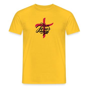 kreuz symbol team crew freunde jesus christus cool - Männer T-Shirt - Gelb - Vorne - AI Model Male 178 dark (178cm)