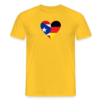 Puerto Rico Germany Heart - Männer T-Shirt - Gelb - Vorne - AI Model Male 178 dark (178cm)