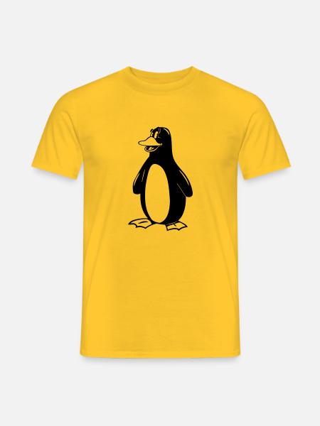 pinguin suess witzig 1c - Mænd T-shirt - gul