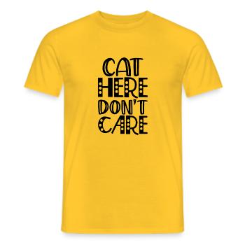 cat here don't care - T-shirt homme - jaune - Devant - AI Model Male 178 dark (178cm)