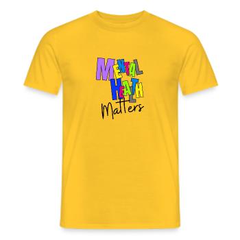 MENTAL HEALTH MATTERS - Men's T-Shirt - yellow - Front - AI Model Male 178 dark (178cm)