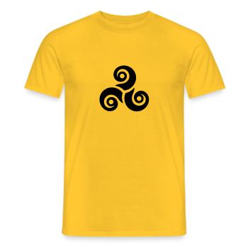 Triskele - Männer T-Shirt - Gelb - Vorne - AI Model Male 178 dark (178cm)