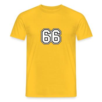 66 - Männer T-Shirt - Gelb - Vorne - AI Model Male 178 dark (178cm)