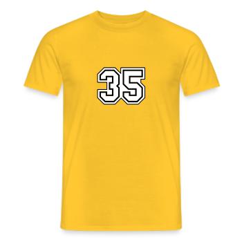 35 - T-shirt homme - jaune - Devant - AI Model Male 178 dark (178cm)