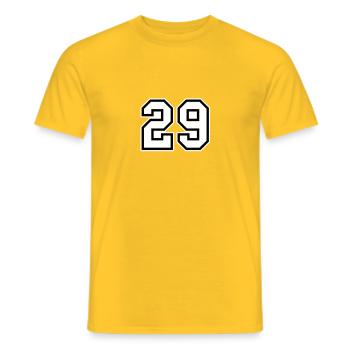29 - Männer T-Shirt - Gelb - Vorne - AI Model Male 178 dark (178cm)