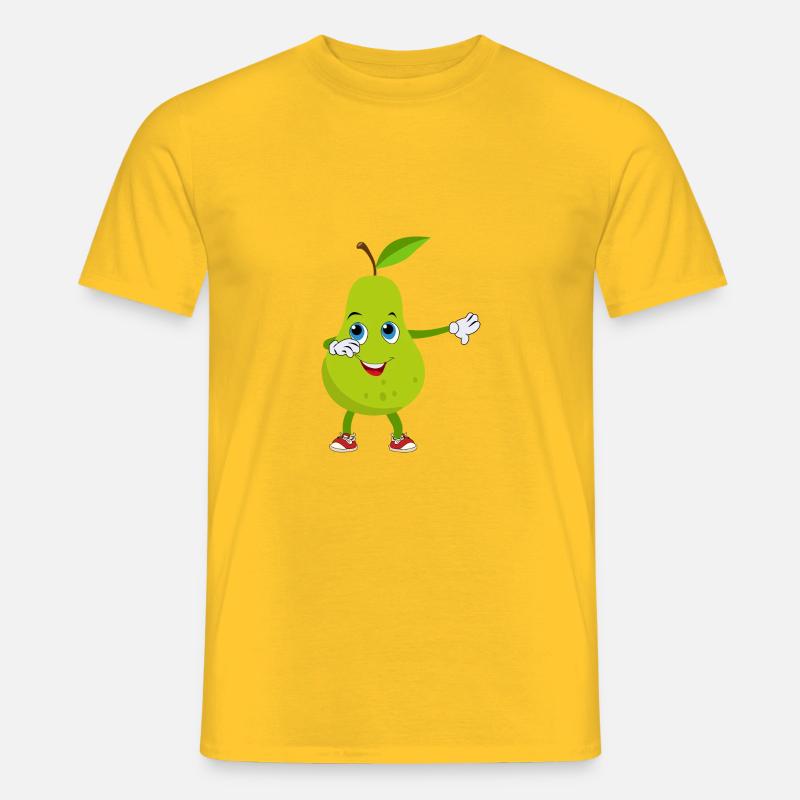 Birne Dabbing Obst Frucht - Männer T-Shirt - Gelb