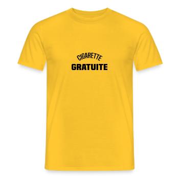 Cigarette gratuite - T-shirt homme - jaune - Devant - AI Model Male 178 dark (178cm)