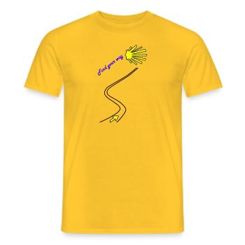 Pèlerinage du Camino de Santiago - T-shirt homme - jaune - Devant - AI Model Male 178 dark (178cm)
