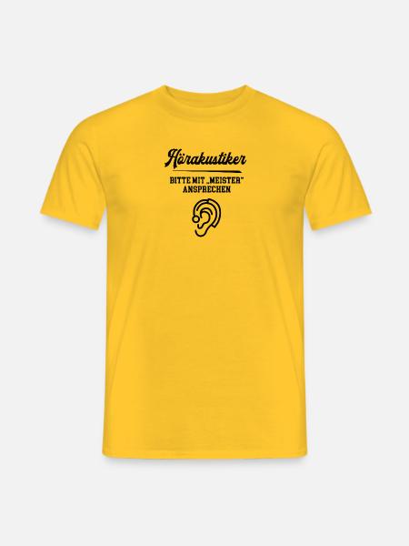 Hörakustiker Meister Prüfung Bestanden Hörakustik - Männer T-Shirt - Gelb