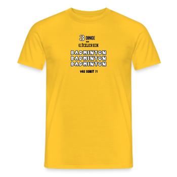 Badminton Was Sonst Spieler Liebhaber Badmintoner - Männer T-Shirt - Gelb - Vorne - AI Model Male 178 dark (178cm)