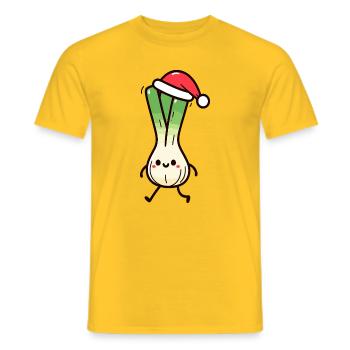 St. Nicholas Christmas Linen - Men's T-Shirt - yellow - Front - AI Model Male 178 dark (178cm)