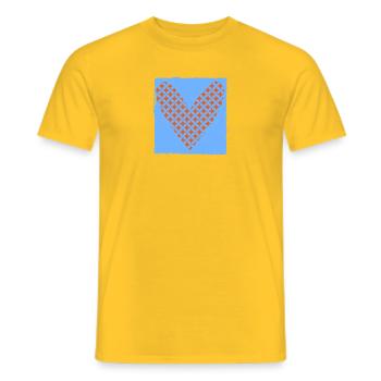 HERZ. HERZ. VALENTINSTAG. LIEBE. LIEBE. PAAR. - Männer T-Shirt - Gelb - Vorne - AI Model Male 178 dark (178cm)
