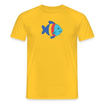 Fish striped - Men's T-Shirt - yellow - Front - AI Model Male 178 dark (178cm)