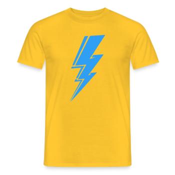 Lightning in Modern Blue - Men's T-Shirt - yellow - Front - AI Model Male 178 dark (178cm)