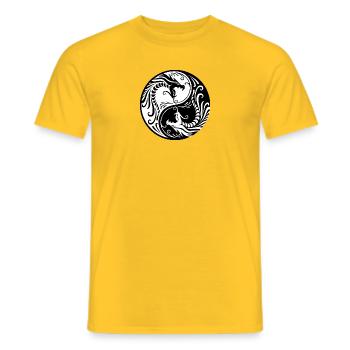 Drache Yin Yang - Männer T-Shirt - Gelb - Vorne - AI Model Male 178 dark (178cm)