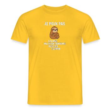 Ich kann keine ernsthafte Beziehung mit meinem ... - Männer T-Shirt - Gelb - Vorne - AI Model Male 178 dark (178cm)