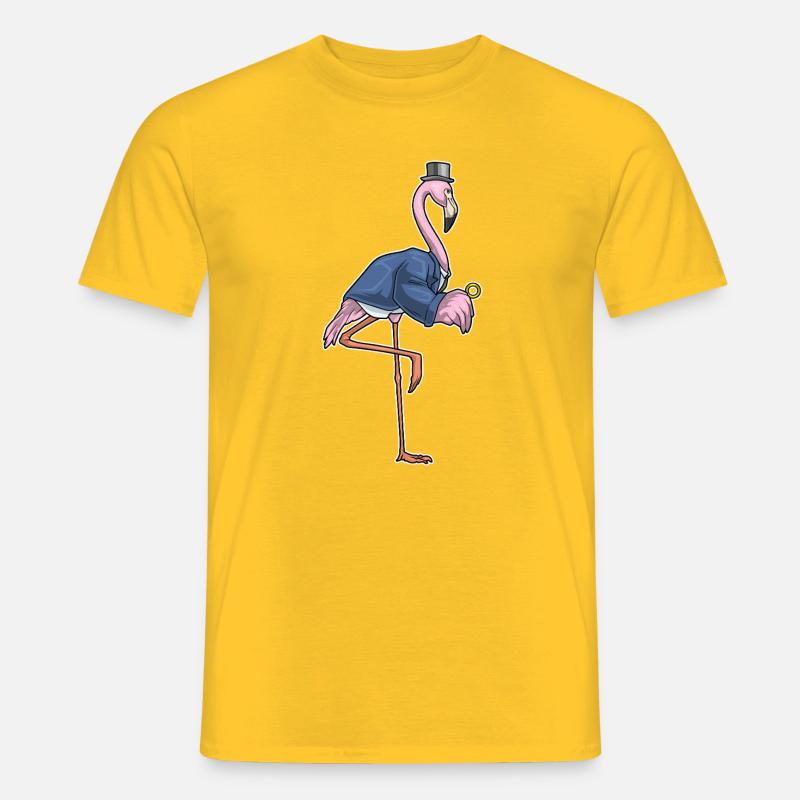 Flamingo Bräutigam Ehering Hochzeit - Männer T-Shirt - Gelb