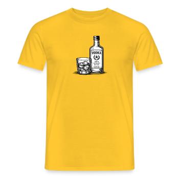 Vodka – 100% Therapy Inside | Humor Motiv - Männer T-Shirt - Gelb - Vorne - AI Model Male 178 dark (178cm)