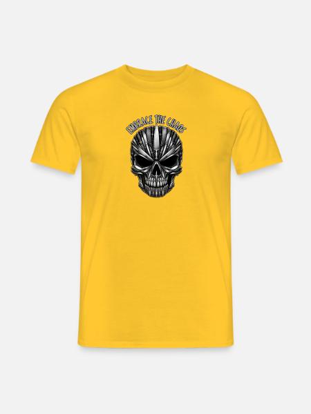 Klingen Schädel Chaos Umarmung - Männer T-Shirt - Gelb