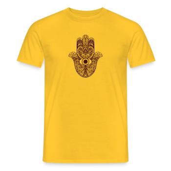 Hand der Fatima - Hamsa - Männer T-Shirt - Gelb - Vorne - AI Model Male 178 dark (178cm)