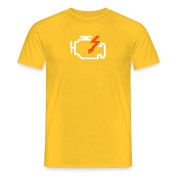 Engine Warning - Men's T-Shirt - yellow - Front - AI Model Male 178 dark (178cm)