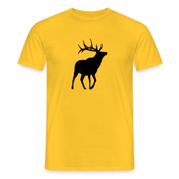 Hirsch - Männer T-Shirt - Gelb - Vorne - AI Model Male 178 dark (178cm)