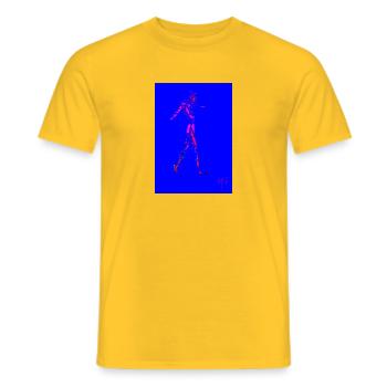 Walking Man - Men's T-Shirt - yellow - Front - AI Model Male 178 dark (178cm)