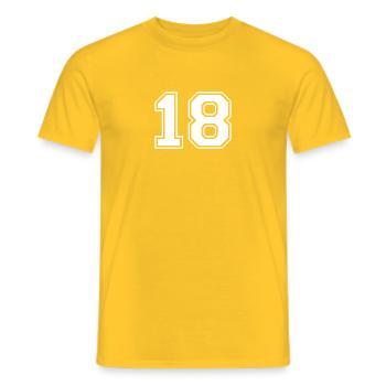 18 - Majeur - T-shirt homme - jaune - Devant - AI Model Male 178 dark (178cm)