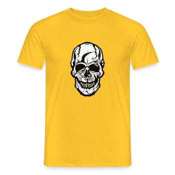 head of death skull halloween - Men's T-Shirt - yellow - Front - AI Model Male 178 dark (178cm)