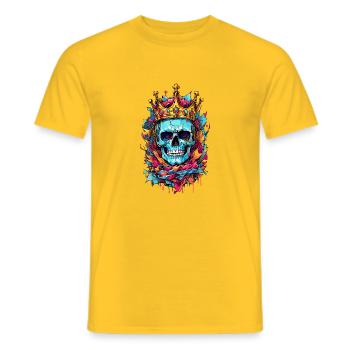 Totenkopf mit Krone - Männer T-Shirt - Gelb - Vorne - AI Model Male 178 dark (178cm)
