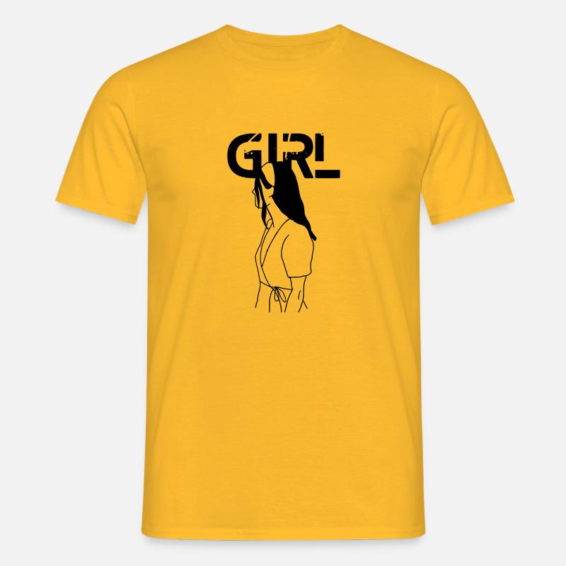 Mädchen - Männer T-Shirt - Gelb