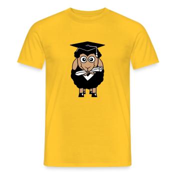 Schaf Schule Zeugnis College Abschluss Abi Schüler - Männer T-Shirt - Gelb - Vorne - AI Model Male 178 dark (178cm)