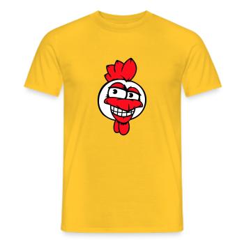 Huhn Vogel Hahn Chick Gockel grinsen Lustig Spaß - Männer T-Shirt - Gelb - Vorne - AI Model Male 178 dark (178cm)