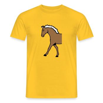 Demi-cheval partie avant moitié avant demi-avant va - T-shirt homme - jaune - Devant - AI Model Male 178 dark (178cm)