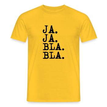 ja ja bla bla - Männer T-Shirt - Gelb - Vorne - AI Model Male 178 dark (178cm)