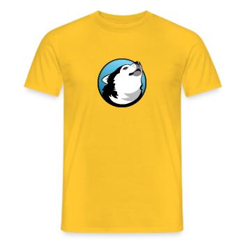Heulender Huskykopf von Musher Shirts - Männer T-Shirt - Gelb - Vorne - AI Model Male 178 dark (178cm)