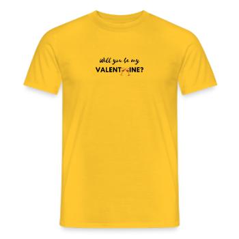 Will you be my Valent(w)ine - Männer T-Shirt - Gelb - Vorne - AI Model Male 178 dark (178cm)