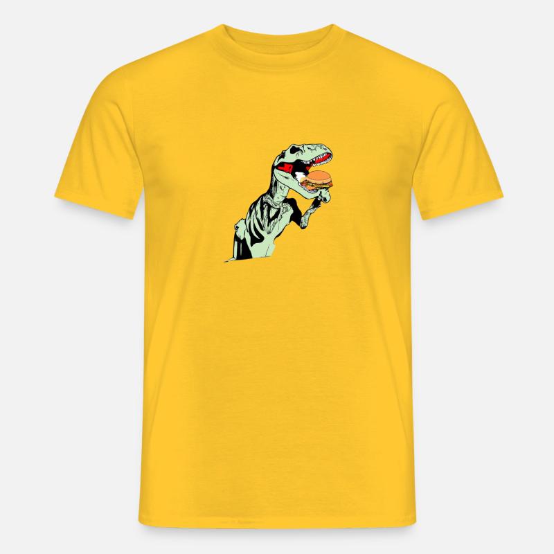 T REX Burger comic V2 - Männer T-Shirt - Gelb