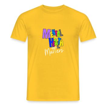MENTAL HEALTH MATTERS - Men's T-Shirt - yellow - Front - AI Model Male 178 dark (178cm)