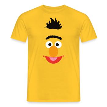 Sesame Street Face Of Bert - Men's T-Shirt - yellow - Front - AI Model Male 178 dark (178cm)
