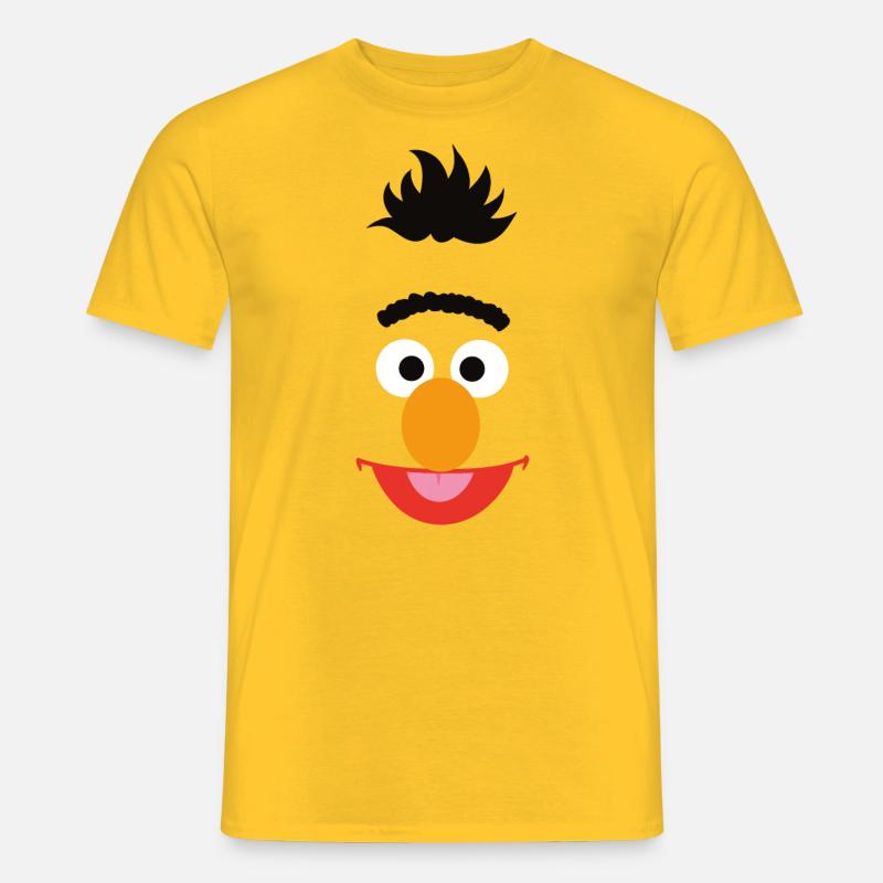 Sesamstraße Bert Gesicht - Männer T-Shirt - Gelb