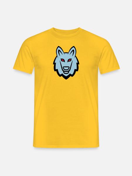 Wolf Mascot Logo - Men's T-Shirt - yellow