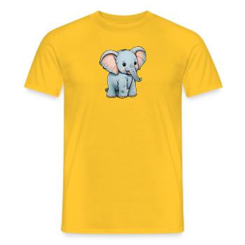 Total niedlicher Elefant - Männer T-Shirt - Gelb - Vorne - AI Model Male 178 dark (178cm)