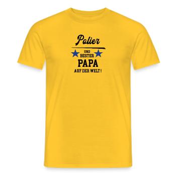 Bester Papa Polier Bau Handwerker Bauleitung - Männer T-Shirt - Gelb - Vorne - AI Model Male 178 dark (178cm)