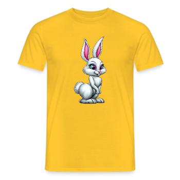 süßer weißer Bunny :) - Männer T-Shirt - Gelb - Vorne - AI Model Male 178 dark (178cm)