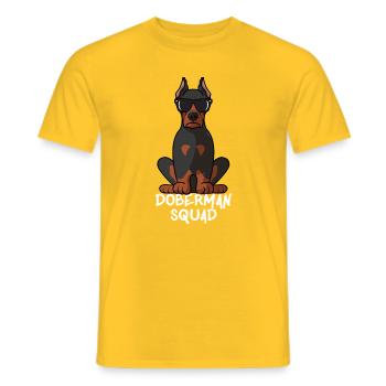 Cool Doberman Pinscher Squad Dog Mom Dad Gift Funn - Men's T-Shirt - yellow - Front - AI Model Male 178 dark (178cm)