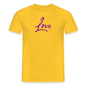 LOVE. SAINT VALENTIN. COEUR. JE T'AIME. I LOVE YOU - T-shirt homme - jaune - Devant - AI Model Male 178 dark (178cm)